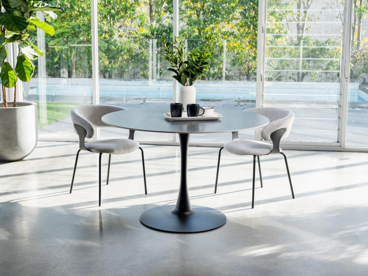 Scandi Large Dining Table Black Sand