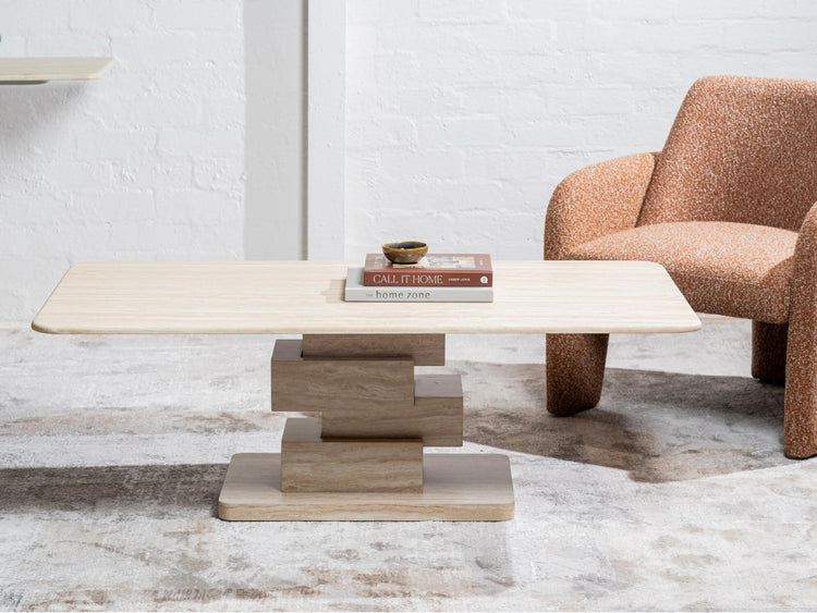 Eros Coffee Table White Travertine