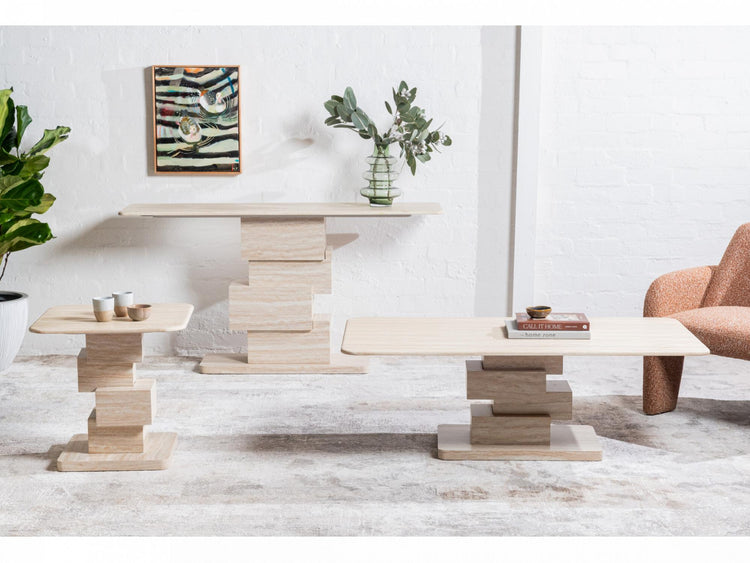 Eros Coffee Table White Travertine