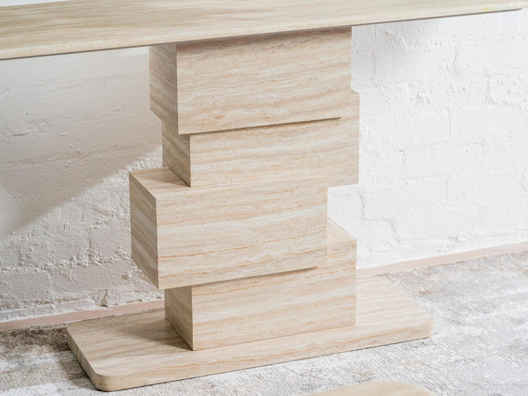 Eros Console Table White Travertine