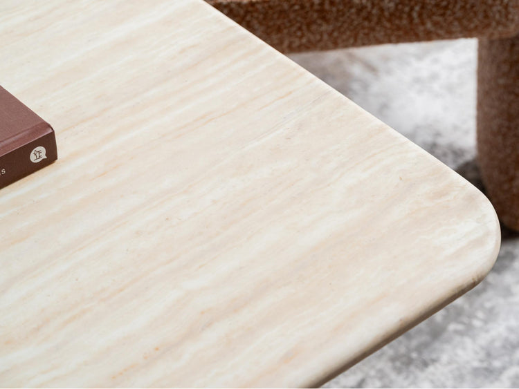 Eros Side Table White Travertine