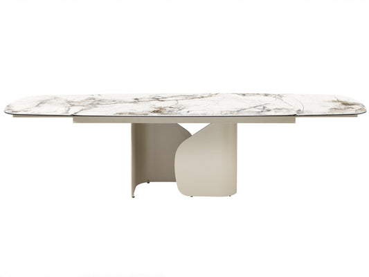Messina Extension Dining Table Milan White Marble