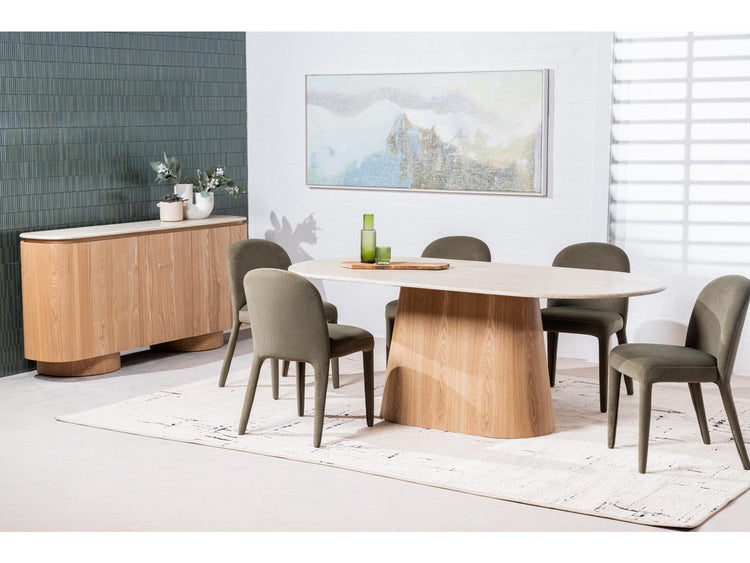 Waverley Dining Table White Travertine