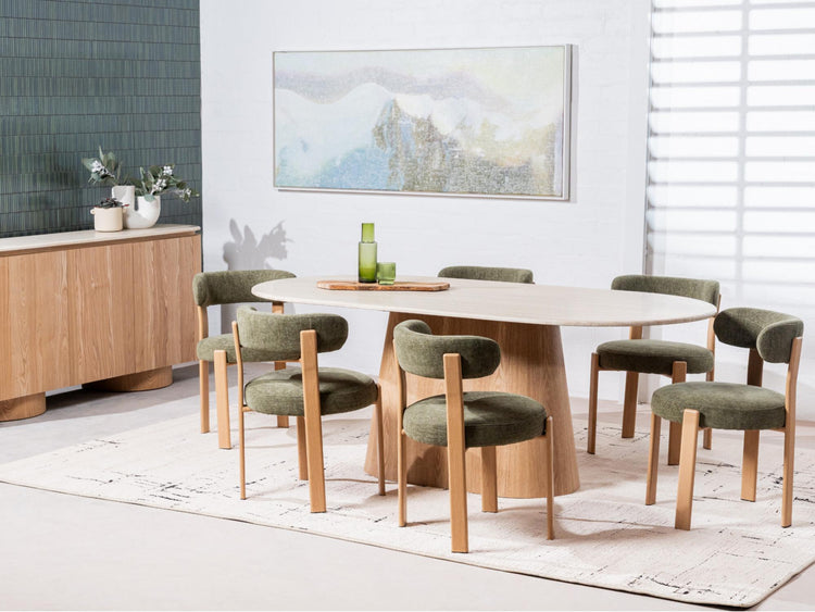 Waverley Dining Table White Travertine