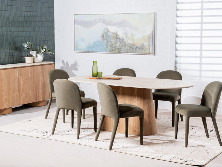 Waverley Dining Table White Travertine