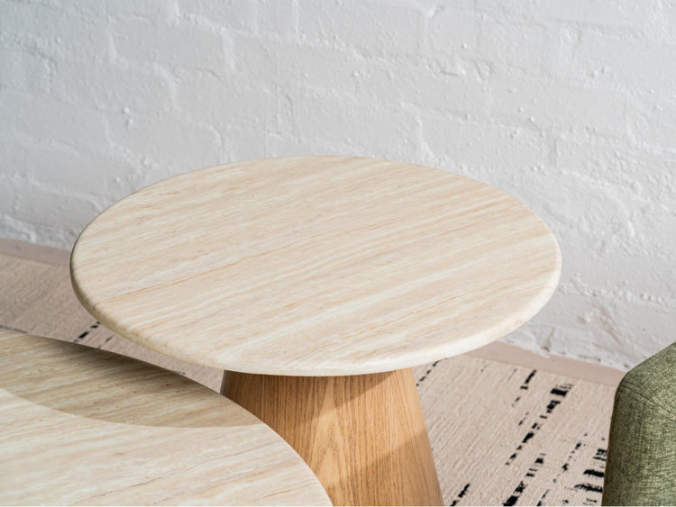 Waverley Side Table White Travertine