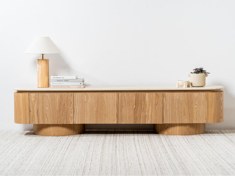 Waverley TV Unit White Travertine