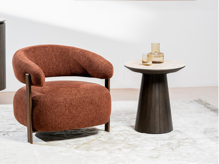 Sorrento Side Table Bisque / Coffee