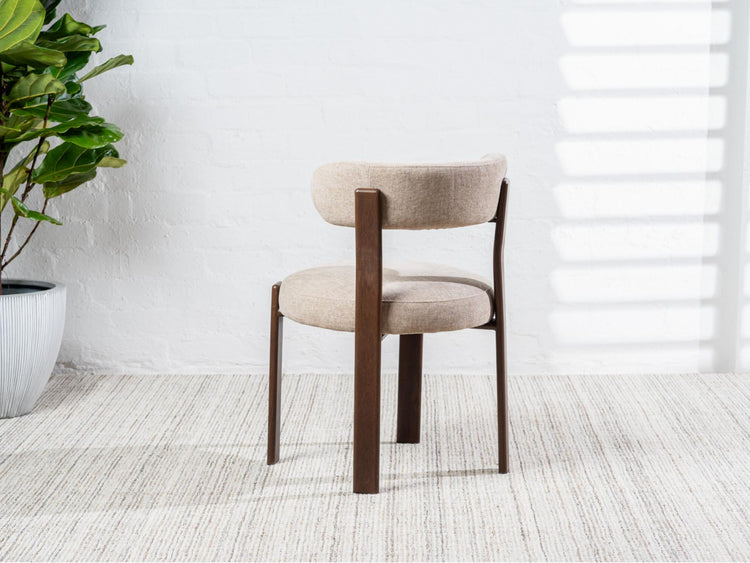 Carmo Dining Chair Beige/ Walnut Set of 2
