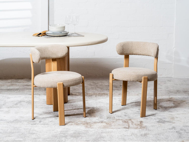 Carmo Dining Chair Beige/ Natural Set of 2