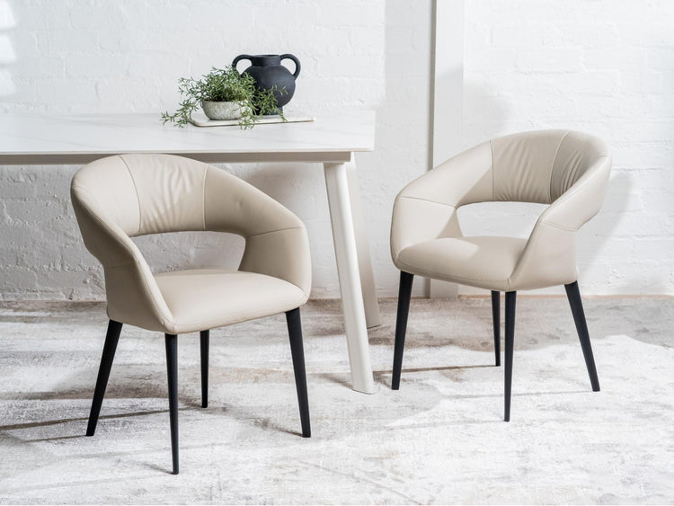 London Dining Chair Beige Set of 2