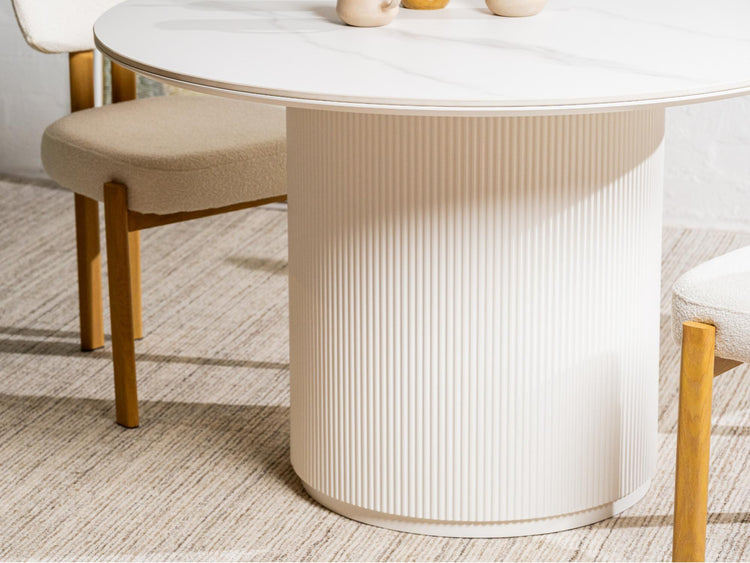 Windsor Dining Table Snow White Ceramic