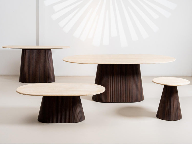 Crete Large Dining Table Travertine