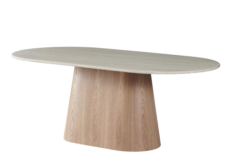 Waverley Large Dining Table White Travertine