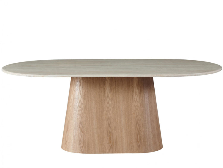 Waverley Large Dining Table White Travertine