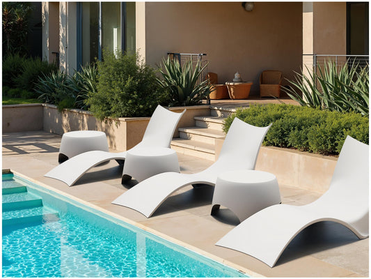 Bondi Lounger Side Table White