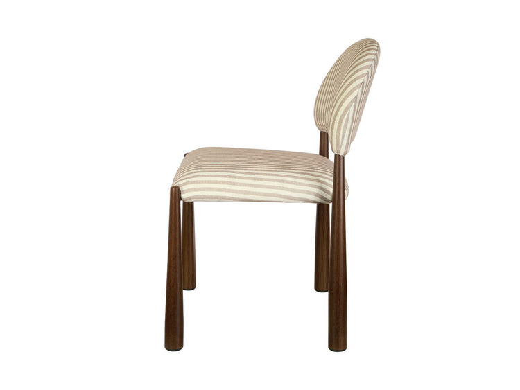 Egypt Dining Chair Beige / Walnut Set of 2