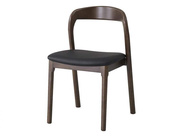 Inari Dining Chair Walnut / Black PU Set of 2