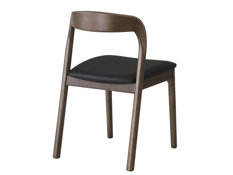 Inari Dining Chair Walnut / Black PU Set of 2