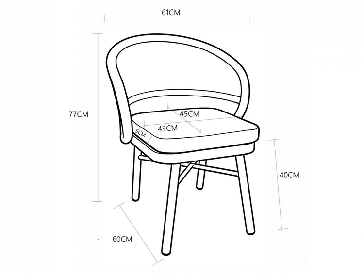 St George Dining Chair Champagne Set of 2
