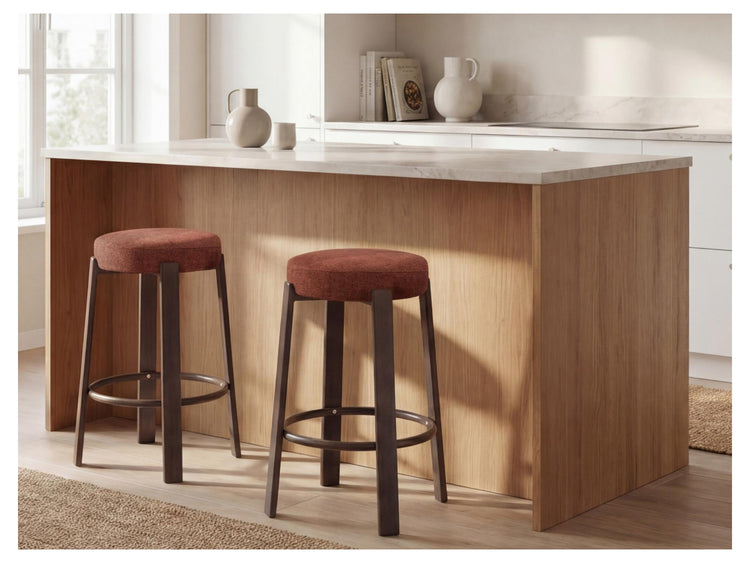 Bergen Bar Stool Rust / Walnut Set of 2