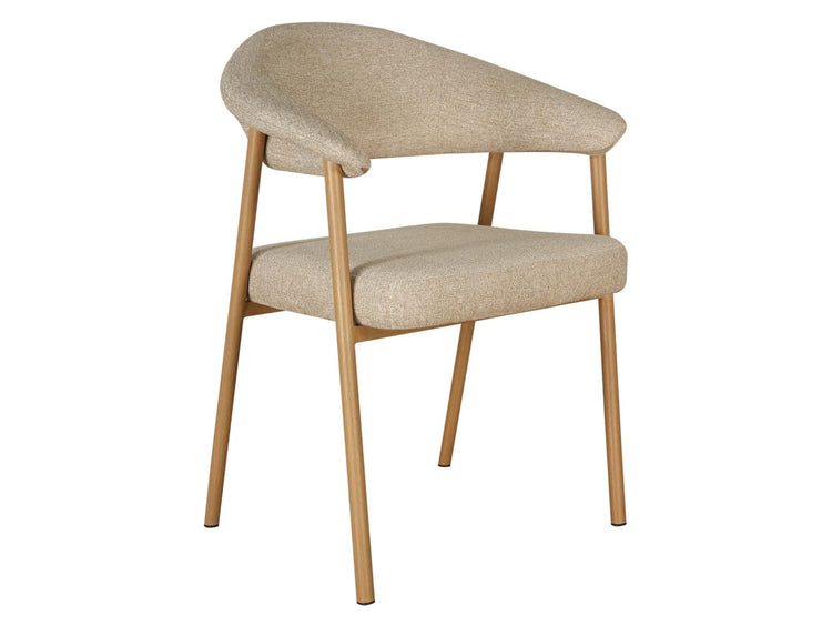 Como Dining Chair Beige / Natural Oak Set of 2