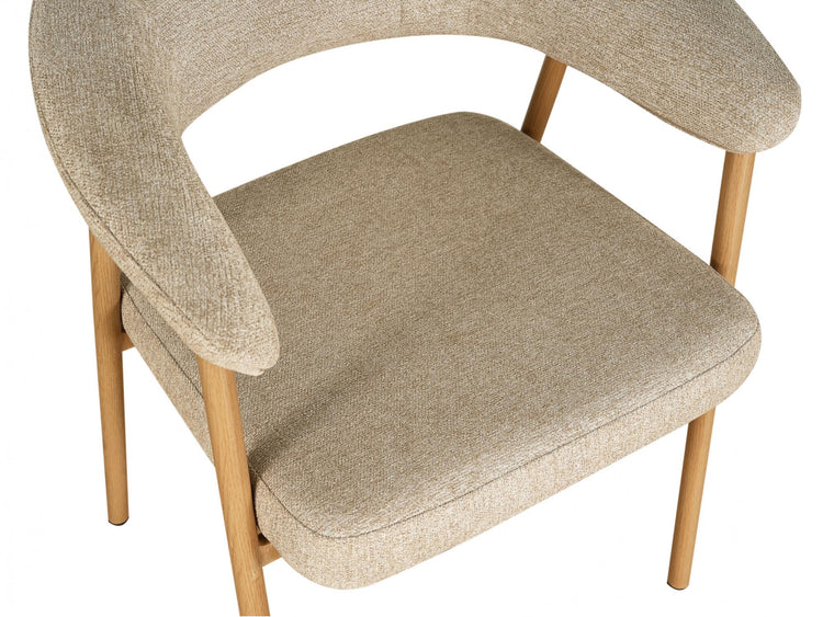 Como Dining Chair Beige / Natural Oak Set of 2