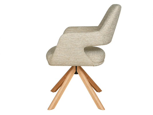 Leto Dining Chair Oatmeal Tweed / Oak Set of 2