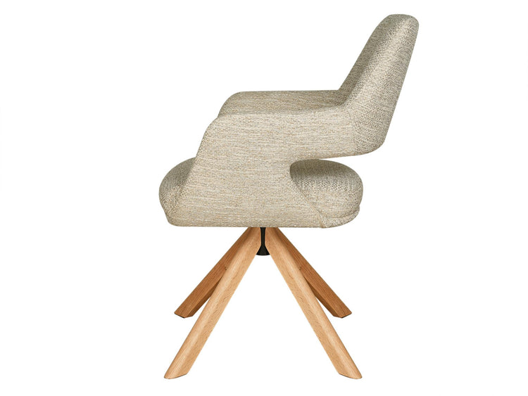 Leto Dining Chair Oatmeal Tweed / Oak Set of 2