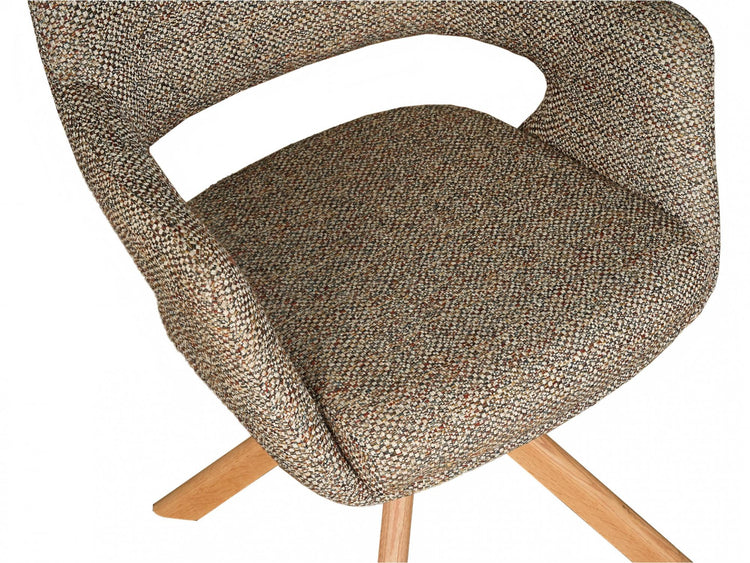 Leto Dining Chair Clay Tweed / Oak Set of 2