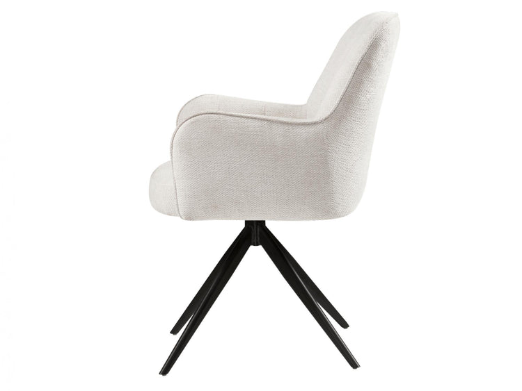 Asti Swivel Dining Chair Ivory / Black Set of 2