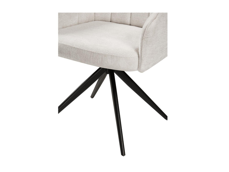 Asti Swivel Dining Chair Ivory / Black Set of 2