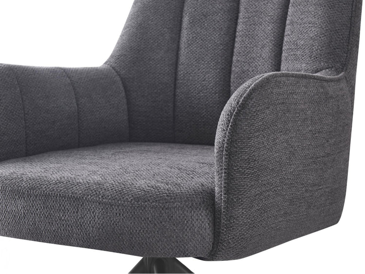 Asti Swivel Dining Chair Charcoal / Black Set of 2