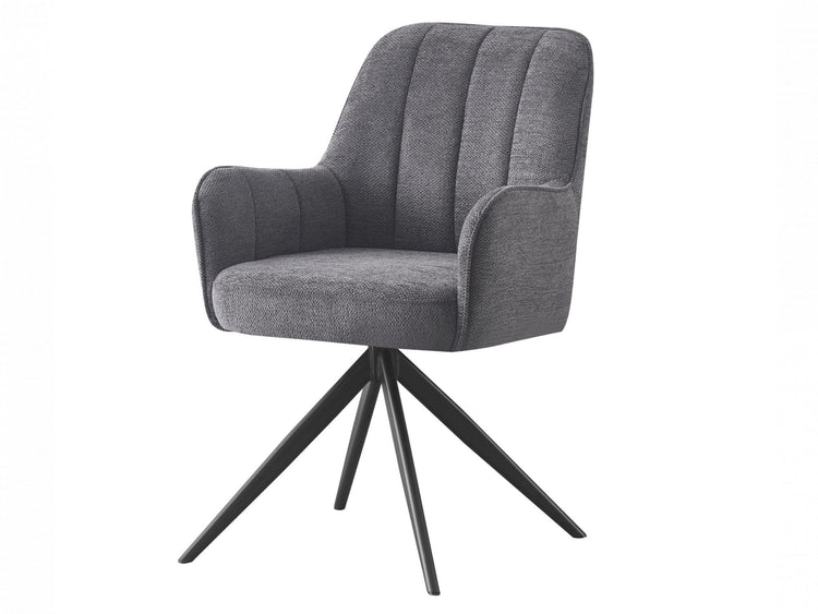 Asti Swivel Dining Chair Charcoal / Black Set of 2
