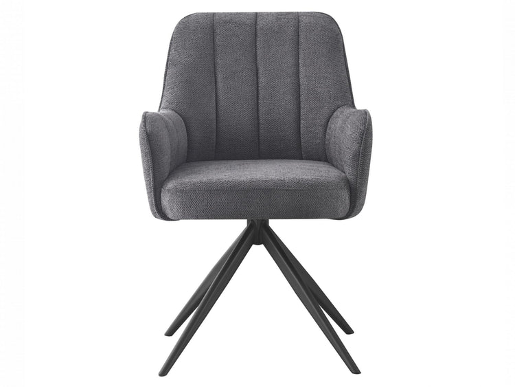Asti Swivel Dining Chair Charcoal / Black Set of 2