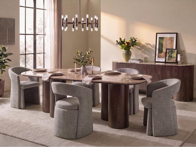 Pisa Dining Chair Shiitake Tweed