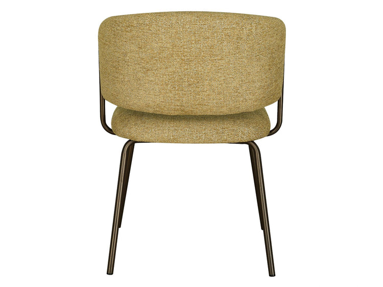 Lumi Dining Chair Mustard Tweed / Matte Bronze Set of 2