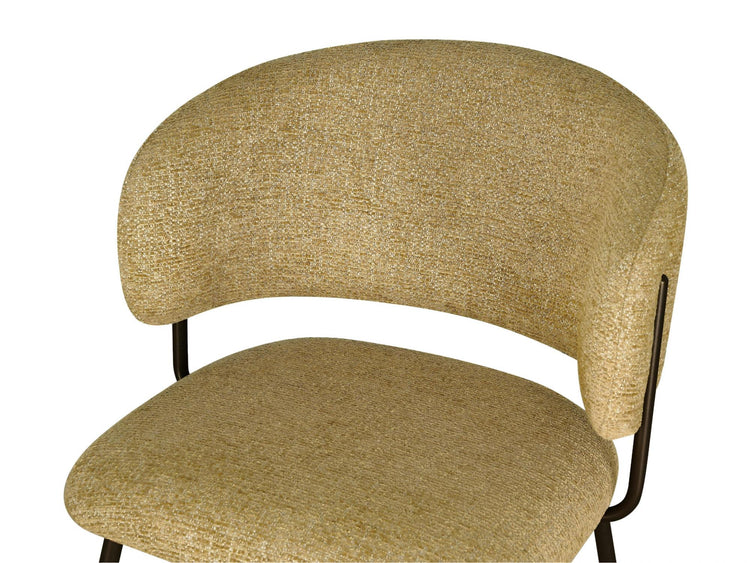 Lumi Dining Chair Mustard Tweed / Matte Bronze Set of 2