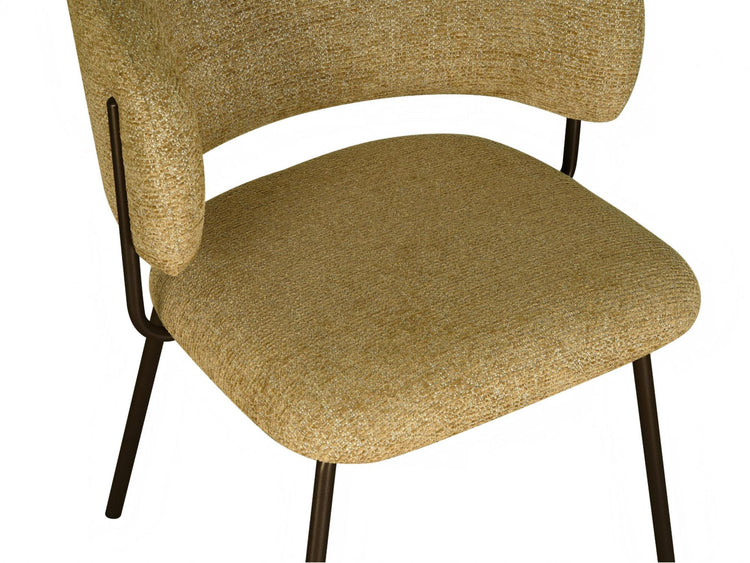 Lumi Dining Chair Mustard Tweed / Matte Bronze Set of 2