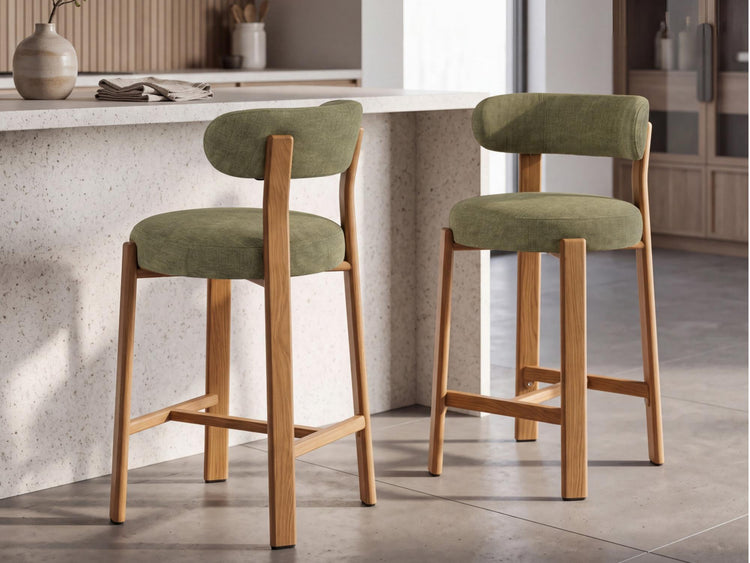 Avila Bar Stool Olive / Natural Set of 2