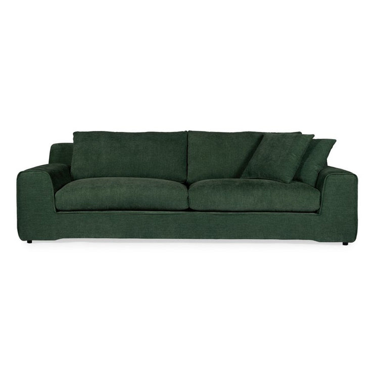 Bellavista Sofa in deep green chenille — full front view