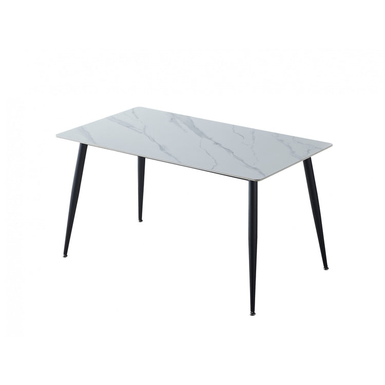 Bentley Dining Table Snow White Ceramic - main view