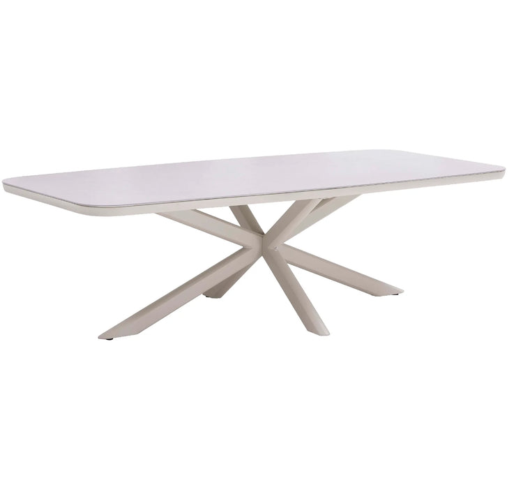 Tuscany Dining Table — Warm White (Amalfi Sintered Stone) with spider base