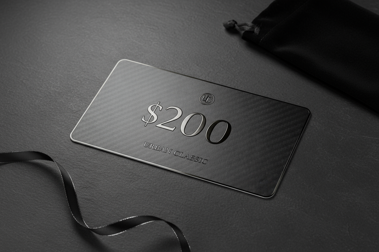 using the Urban Classic logo please create a black $200 Gift card