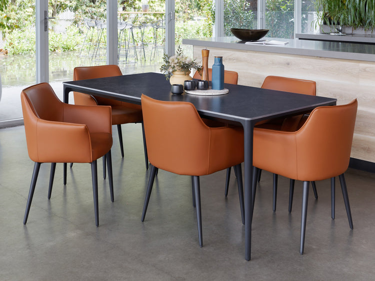 Magnate Dining Table Grey Stone Ceramic