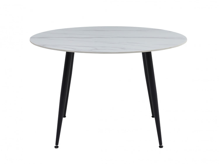 Denver Dining Table Matte Snow White Ceramic