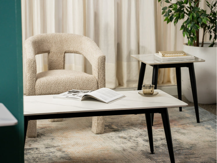 Bentley Coffee Table Matte Snow White Ceramic