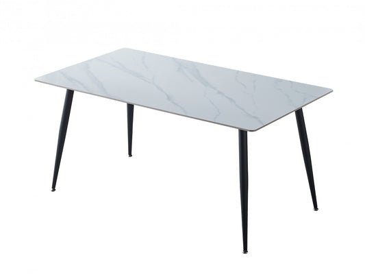 Bentley Large Dining Table Matte Snow White Ceramic