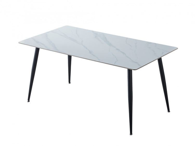Bentley Large Dining Table Matte Snow White Ceramic