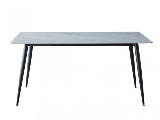 Bentley Large Dining Table Matte Snow White Ceramic